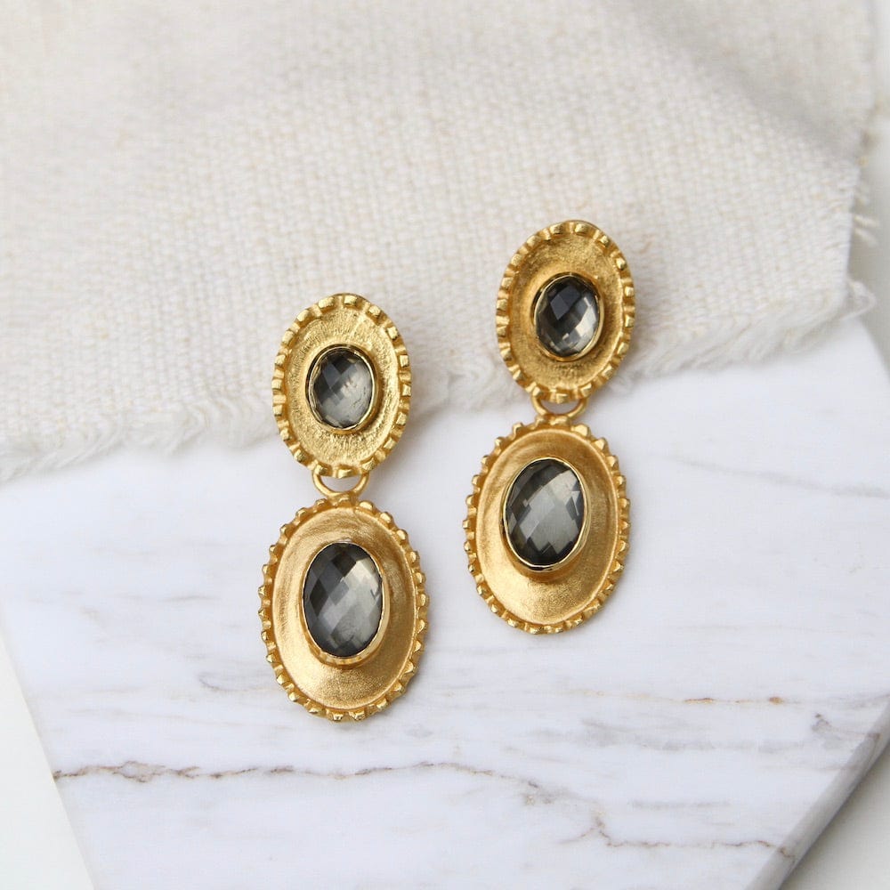 EAR-GPL Medaglia Oval Pyrite Earring