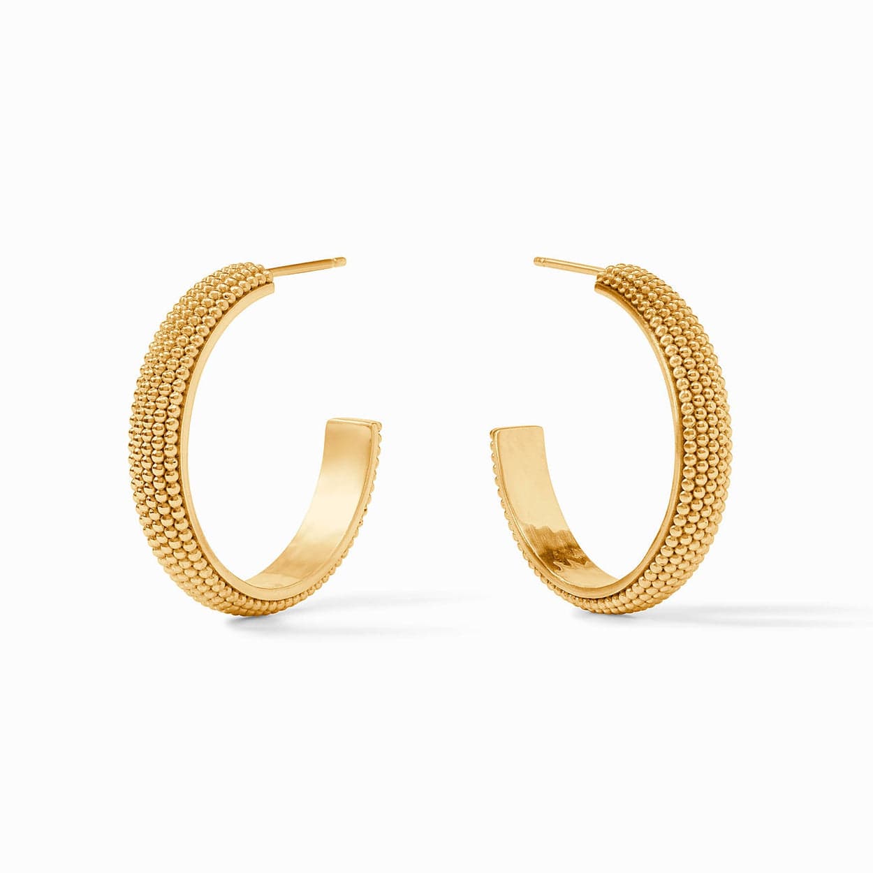 EAR-GPL Medium Beaded Eternity Hoop Earrings