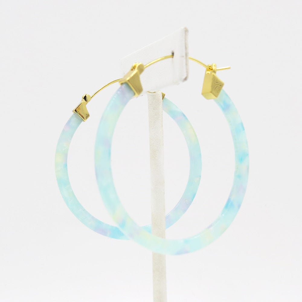 EAR-GPL MERMAID RESIN HOOP EARRING