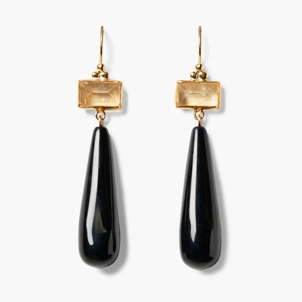 EAR-GPL Messina Earrings Black Agate