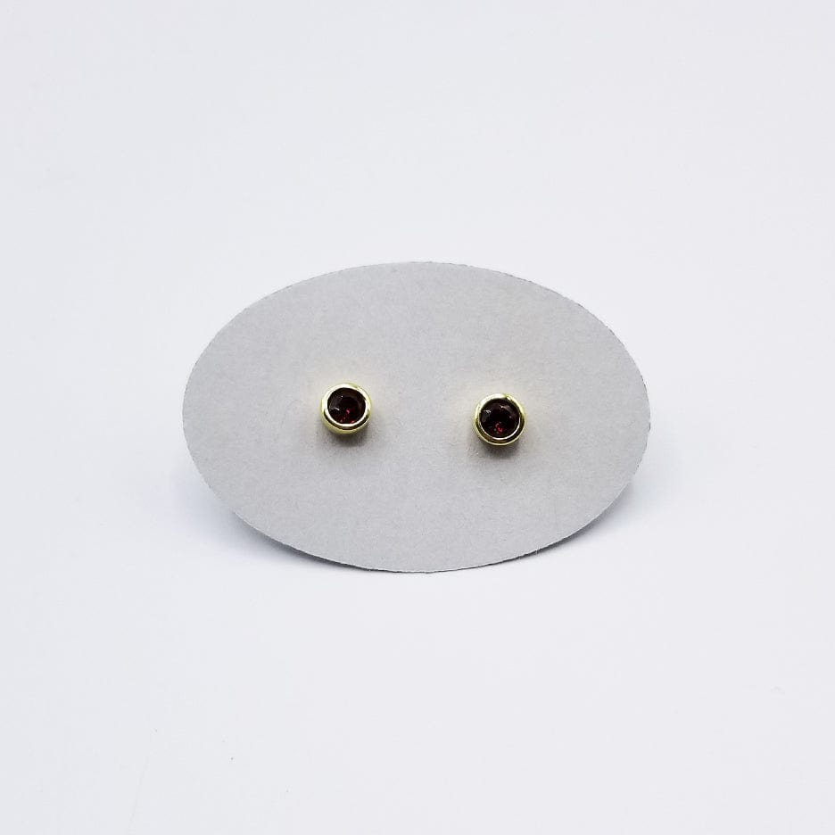 EAR-GPL Mini African Garnet Dot Post Earring ~ Gold Plated