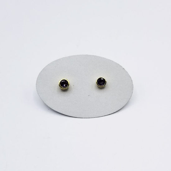 EAR-GPL Mini Iolite Dot Post Earring ~ Gold Plated