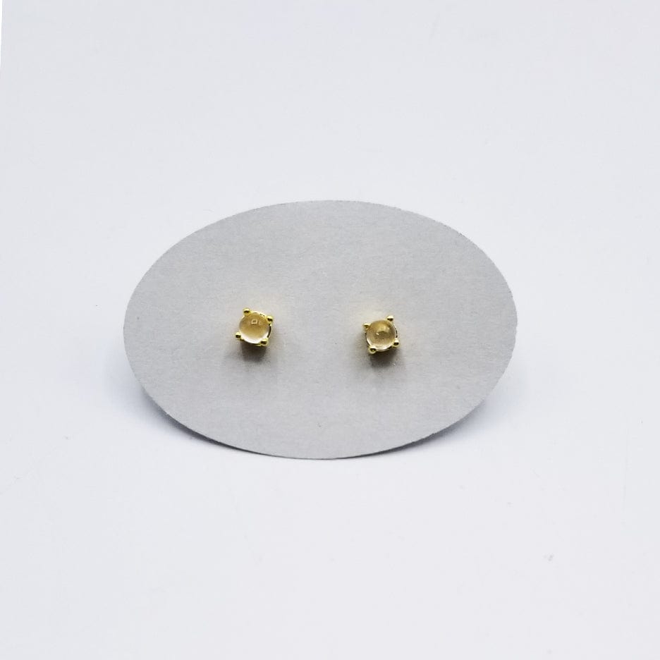 Load image into Gallery viewer, EAR-GPL Mini Moonstone Post Earring ~ Gold Plated
