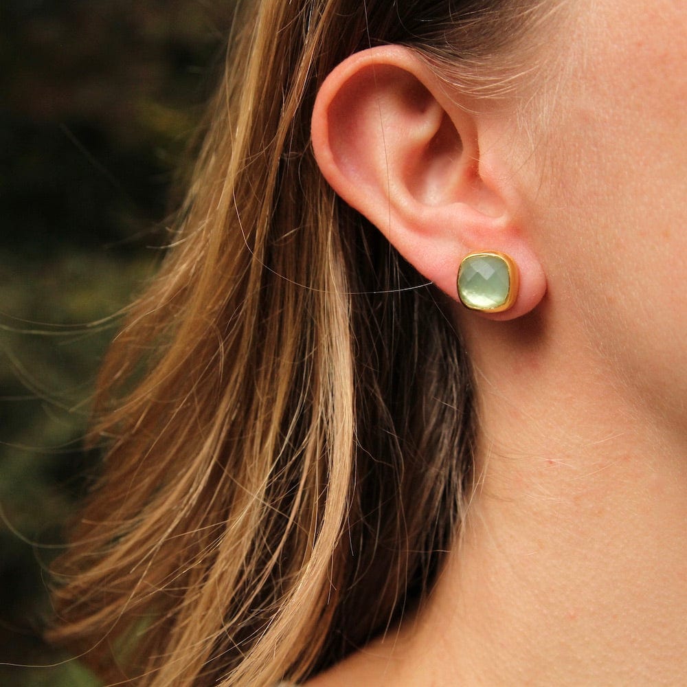 EAR-GPL Mint Asha Square Studs