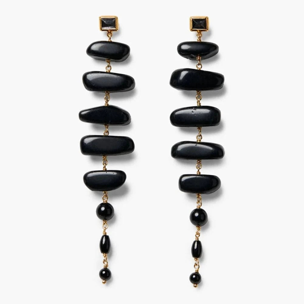 EAR-GPL Mizumi Earrings Black Agate