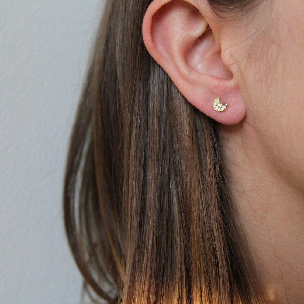 
                      
                        EAR-GPL Moon Studs -  14k Gold Plated Sterling Silver
                      
                    