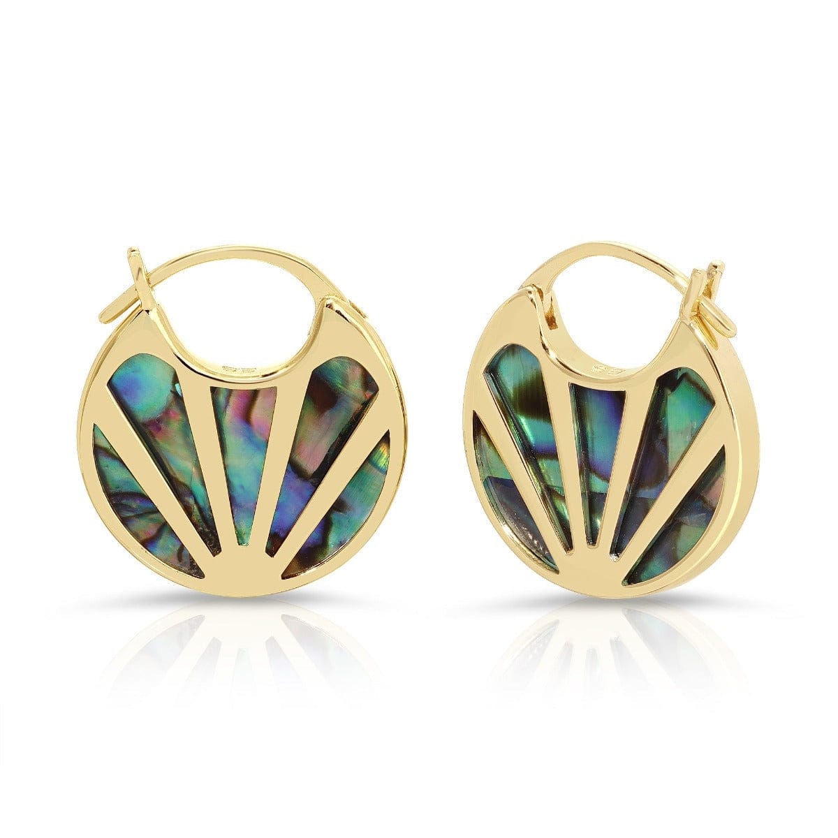 EAR-GPL Moonage Hoops- Abalone - Gold Plated Brass