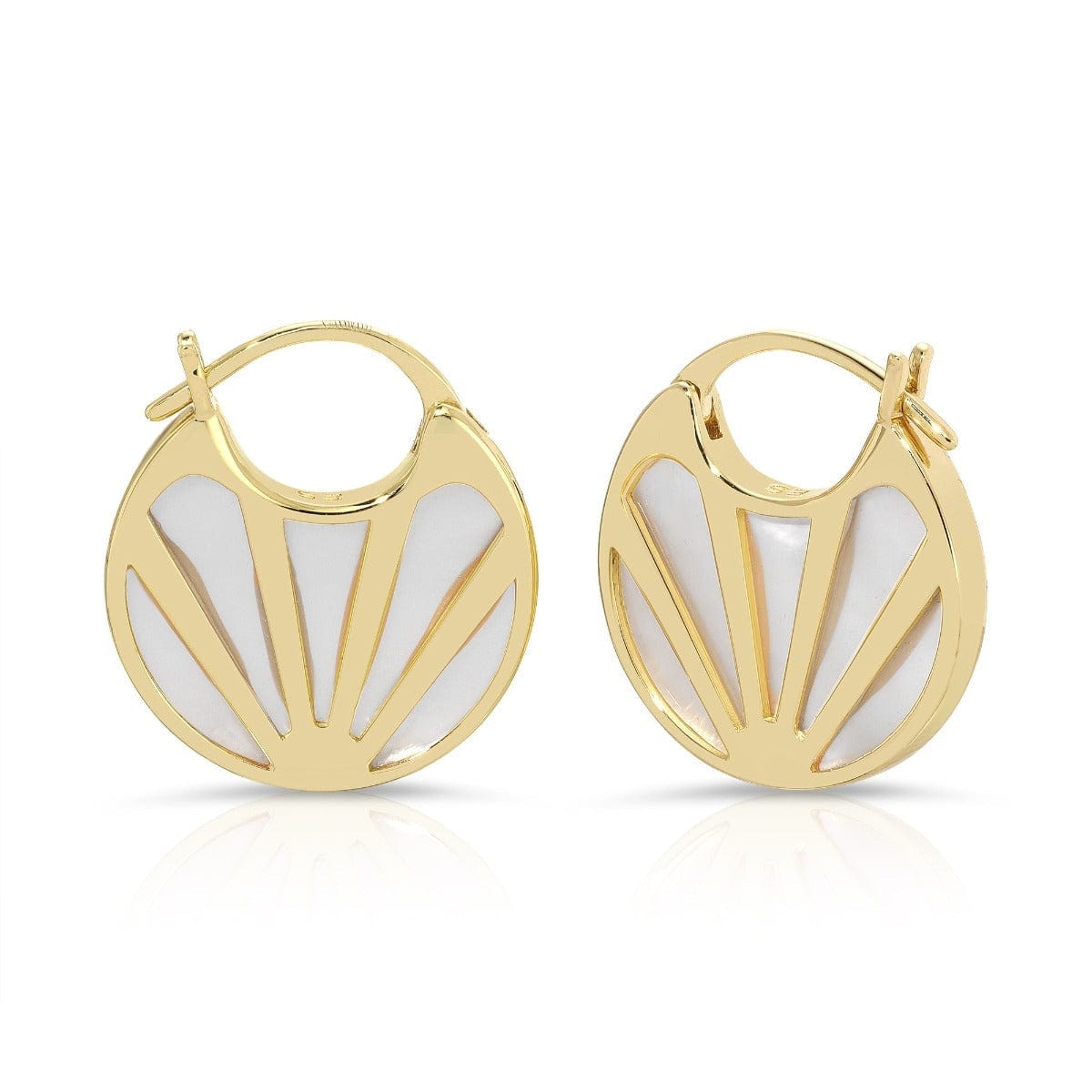 EAR-GPL Mother of Pearl  Moonage Hoop Earrings