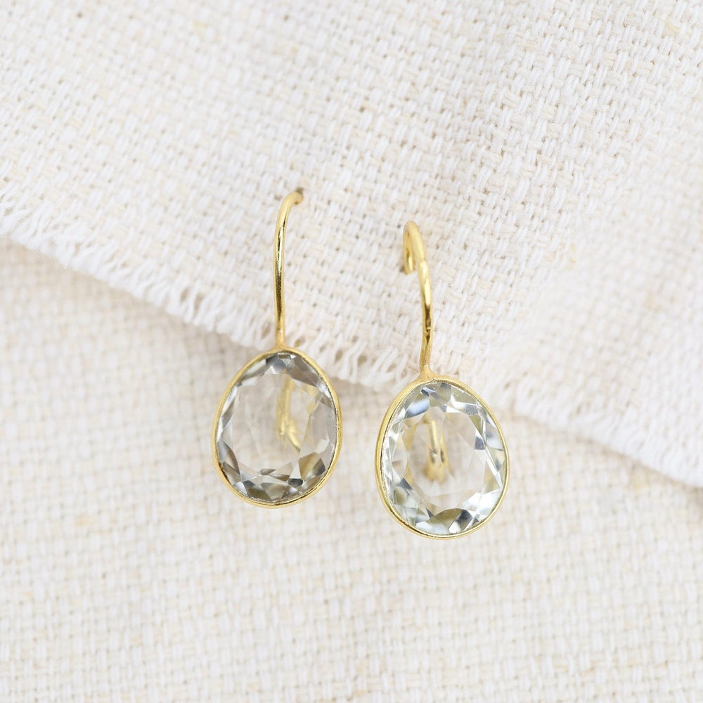 EAR-GPL Natural Green Amethyst Oval Earrings