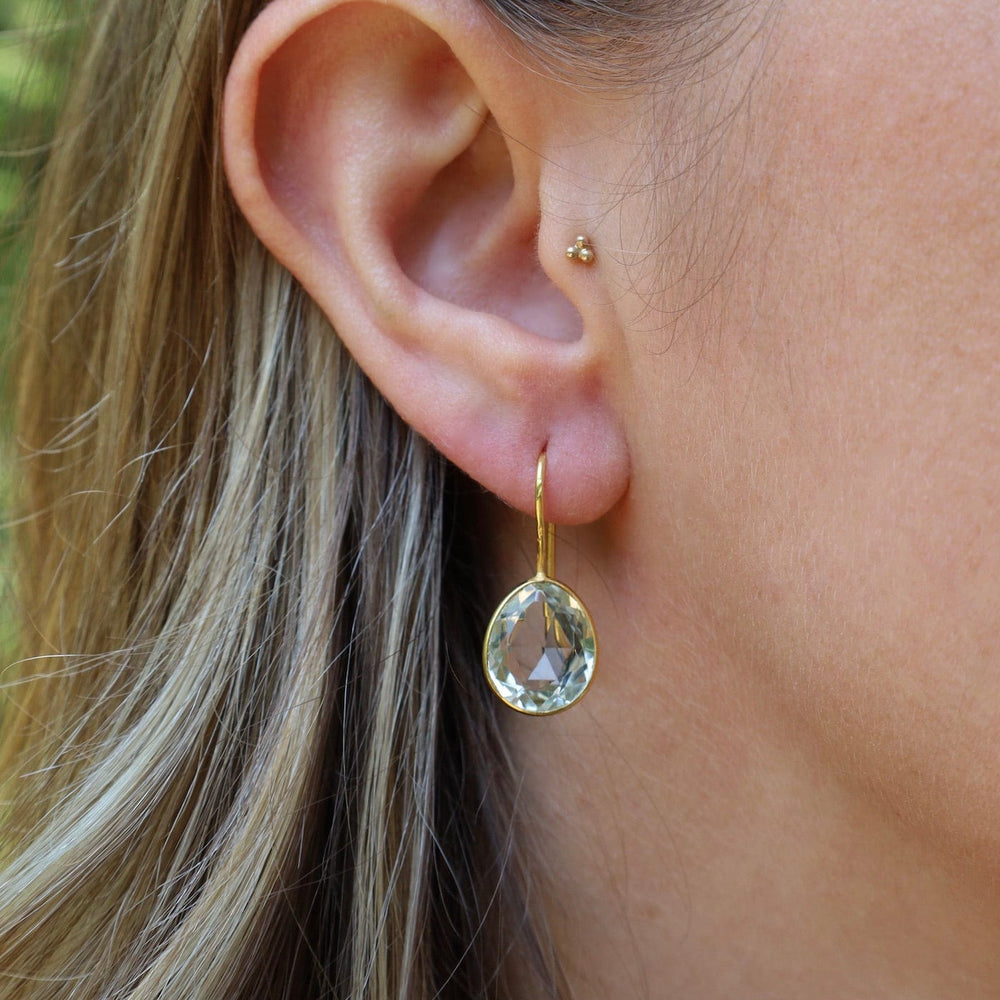 EAR-GPL Natural Green Amethyst Oval Earrings