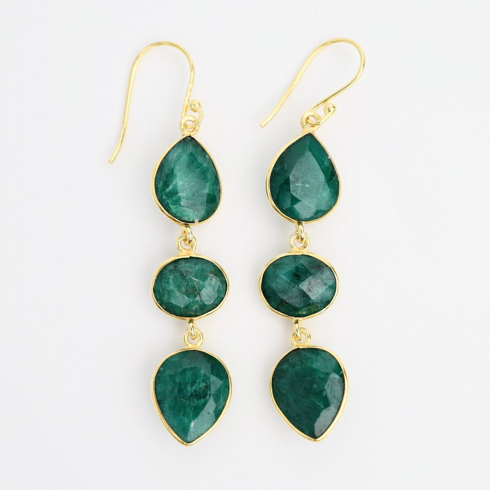 EAR-GPL Natural Green Sillimanite Dangle Earrings