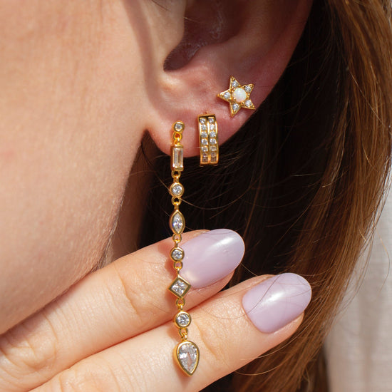 EAR-GPL Opal Star Studs in Gold