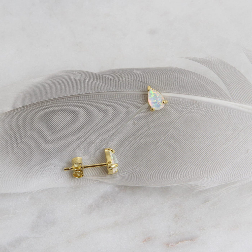 
                      
                        EAR-GPL Opal Studs - 18K Gold Plated Silver
                      
                    