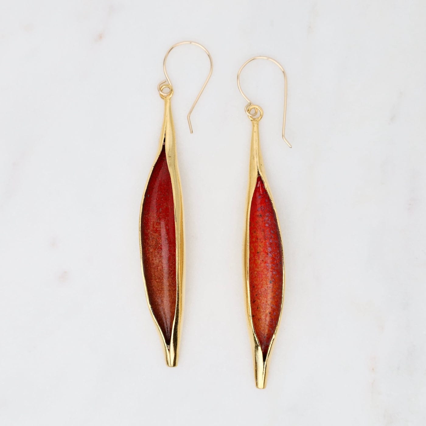 EAR-GPL Opening Pod Earrings in Blaze Orange