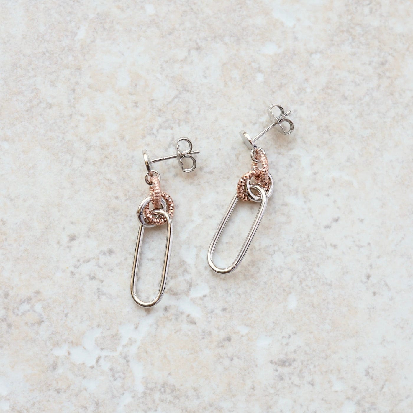 EAR-GPL Paperclip & Circle Earrings