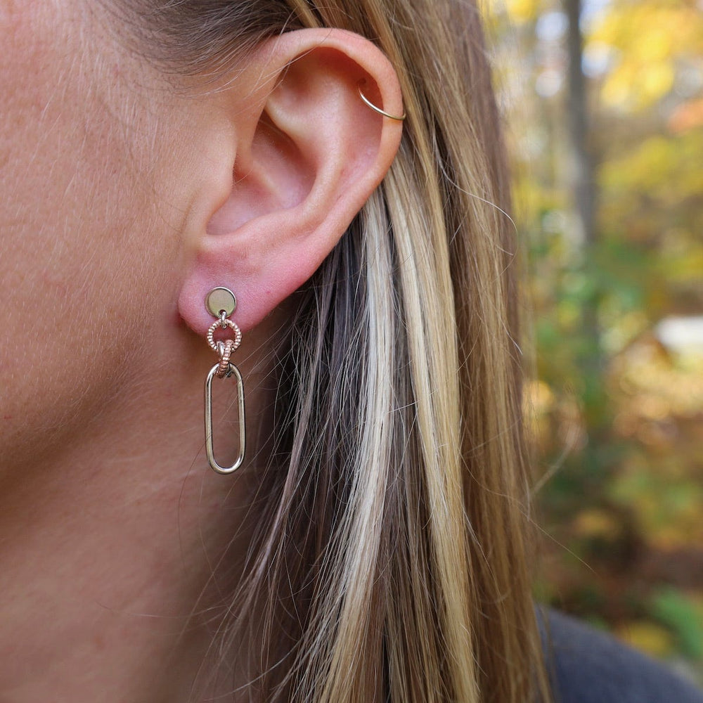 EAR-GPL Paperclip & Circle Earrings