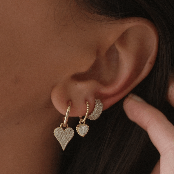 EAR-GPL Pave CZ Huggie Hoop Earrings