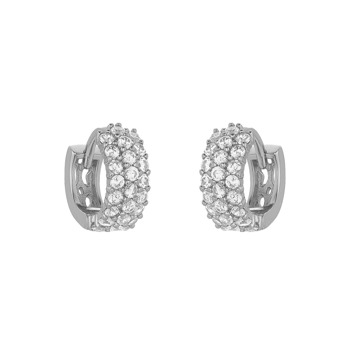 EAR-GPL Pave CZ Huggie Hoop Earrings