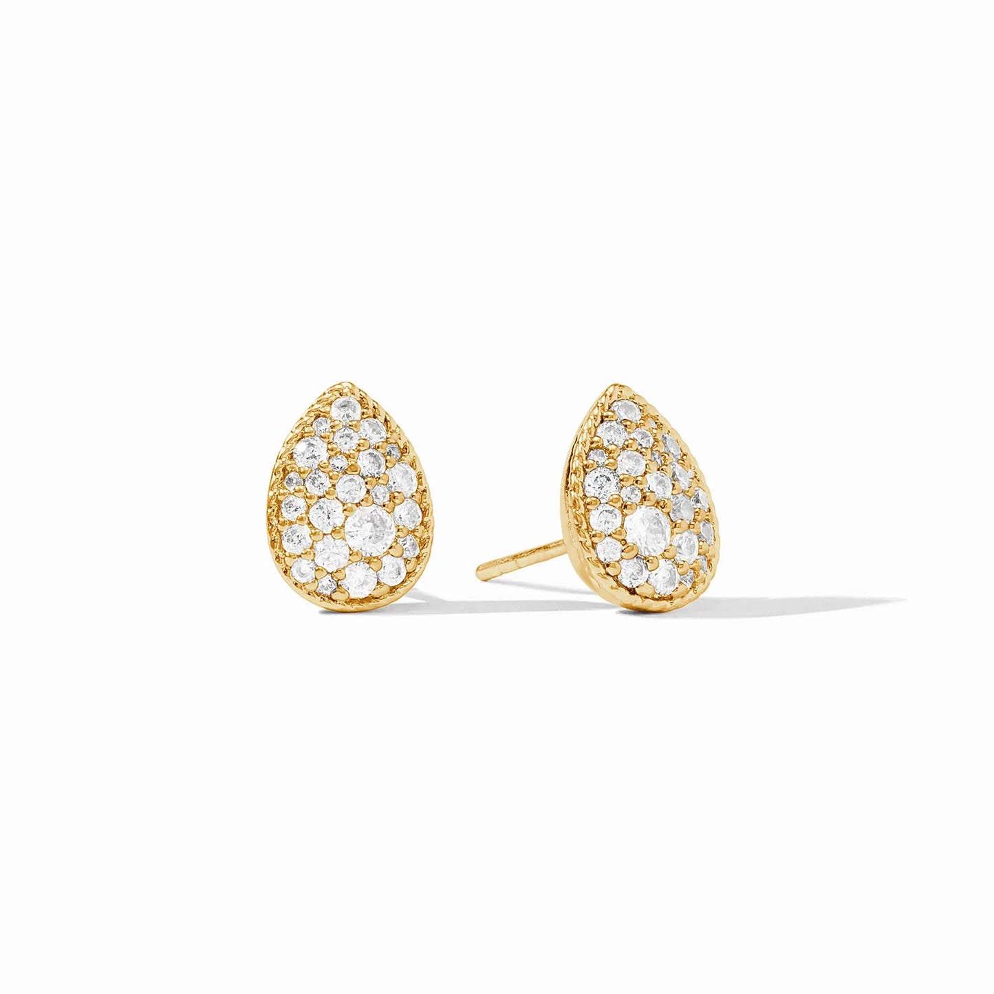 EAR-GPL Pavé Teardrop Stud -  Clear CZ