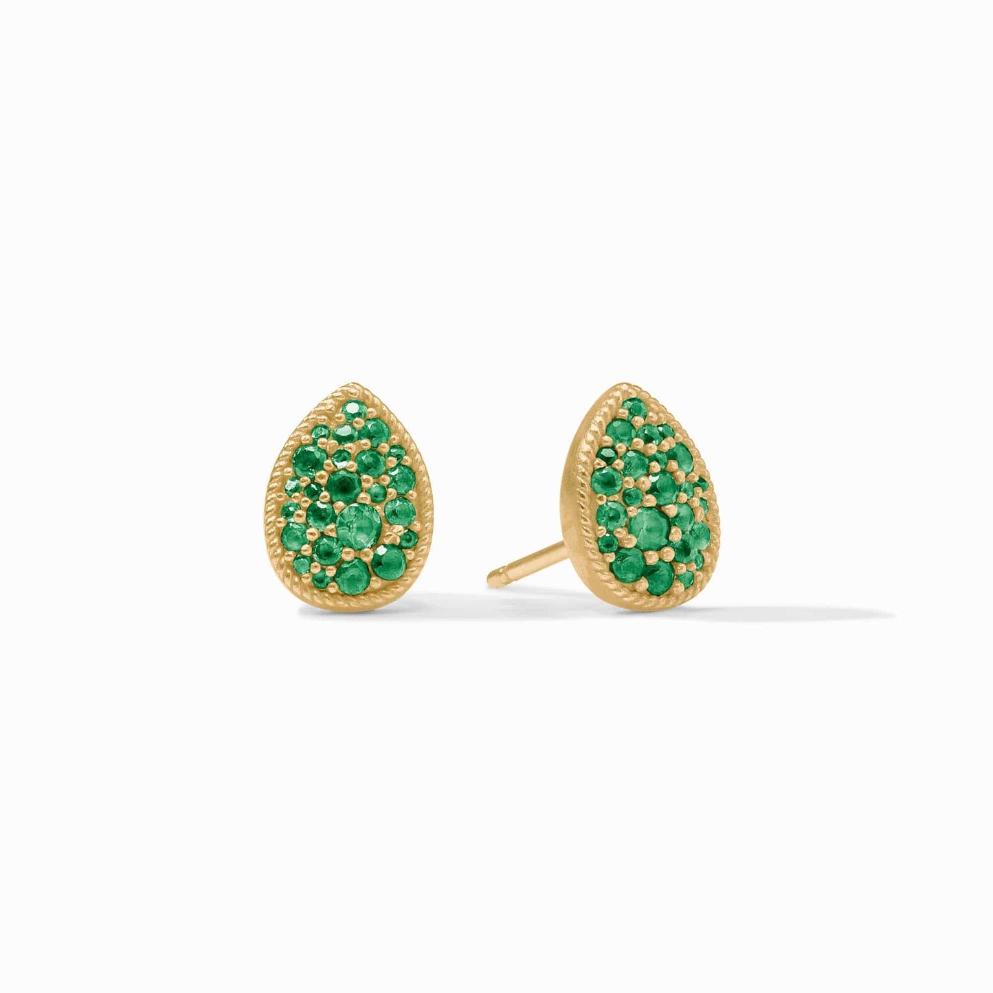 EAR-GPL Pavé Teardrop Studs Emerald