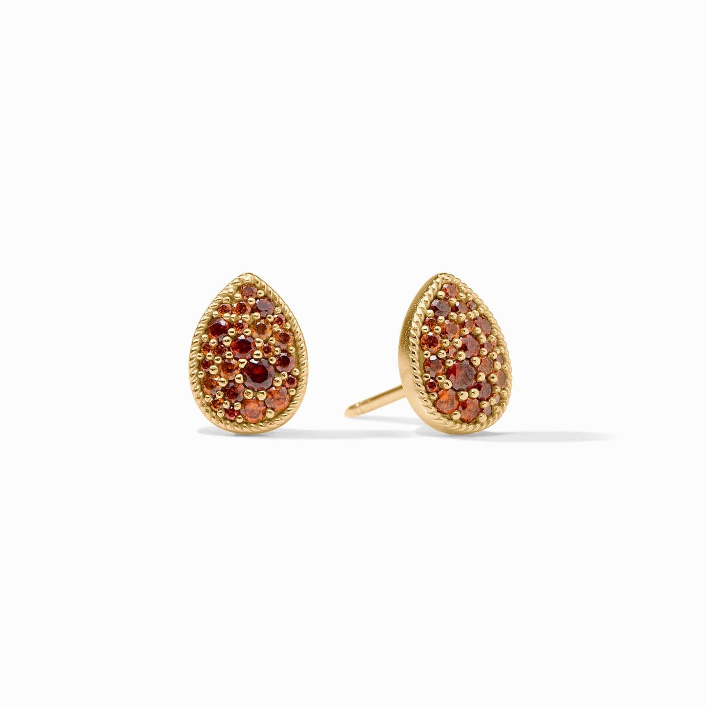 EAR-GPL Pavé Teardrop Studs Garnet