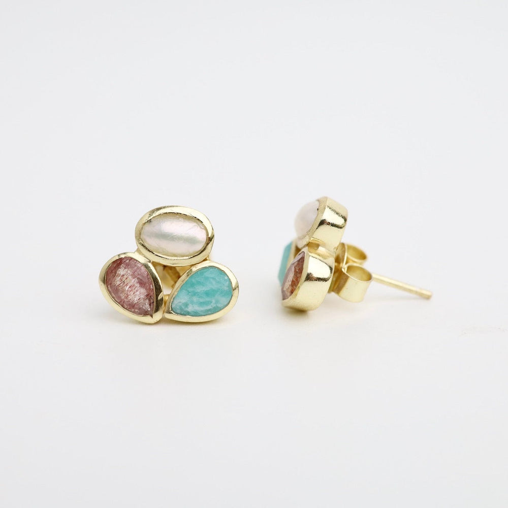 
                      
                        EAR-GPL Pearl, Amazonite & Strawberry Quartz Stud Earrings
                      
                    