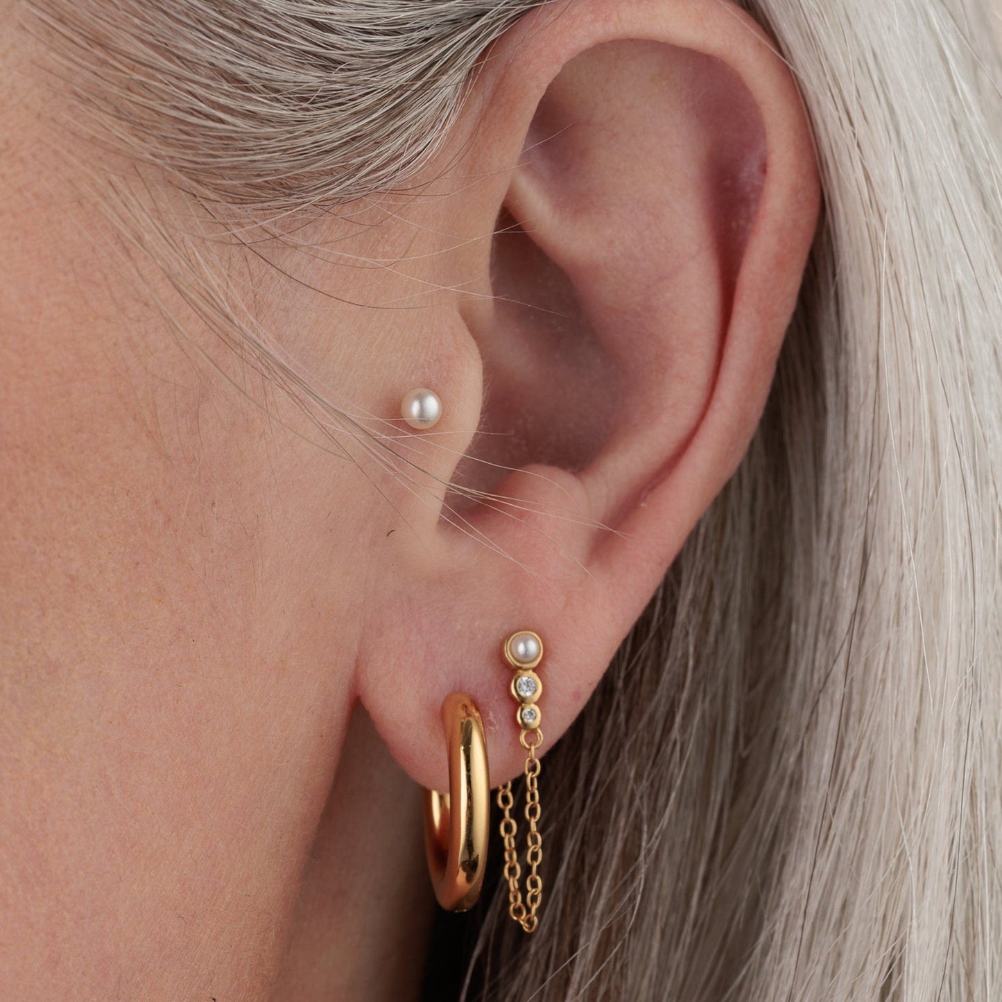 EAR-GPL Pearl Single Flat Back Stud Earring