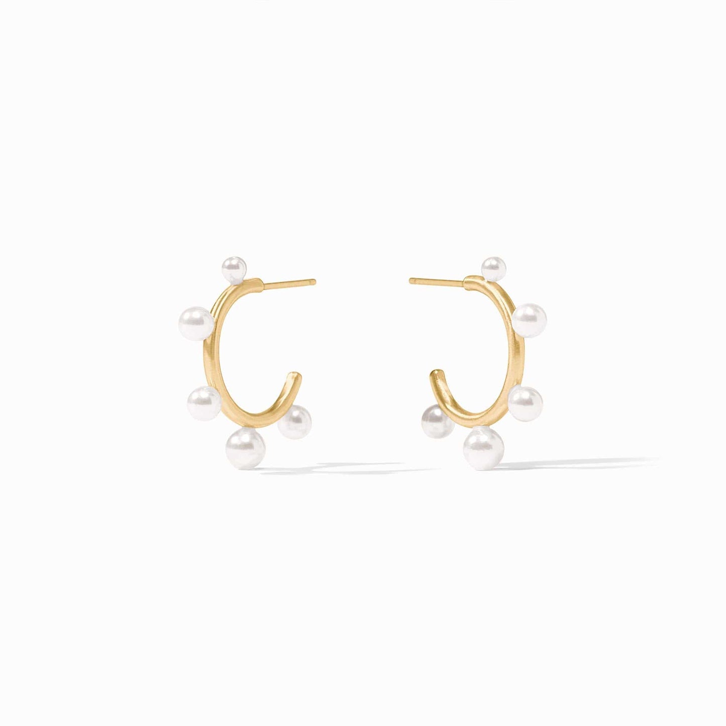 EAR-GPL Pearl Small Hydra Stone Hoop Earrings