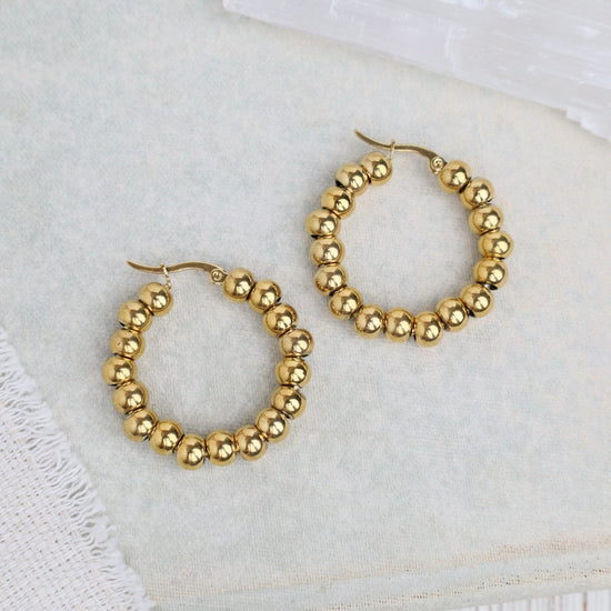 EAR-GPL PIA // Ball earrings - 18k gold plated stainless s