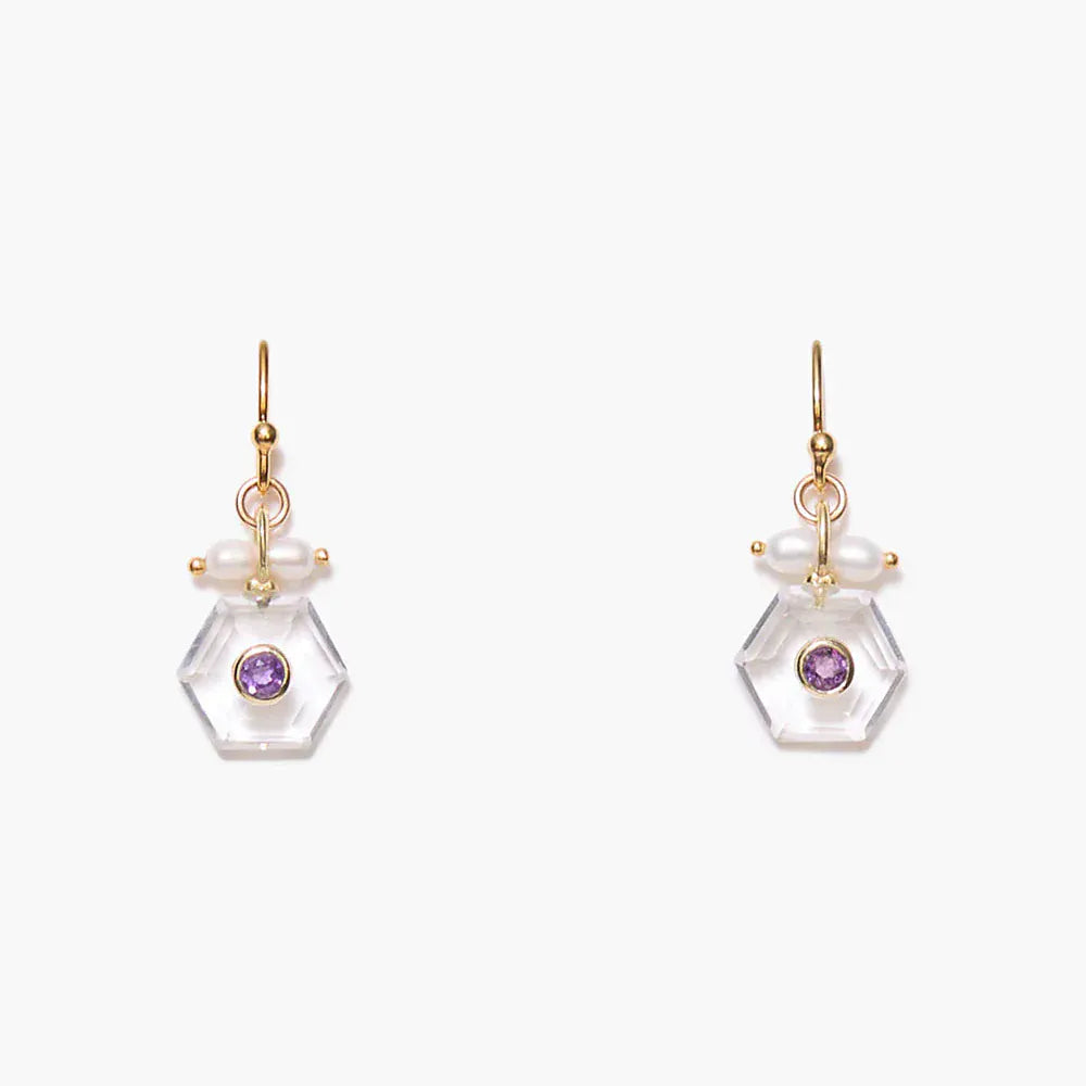 EAR-GPL Prism Earrings Clear Quartz