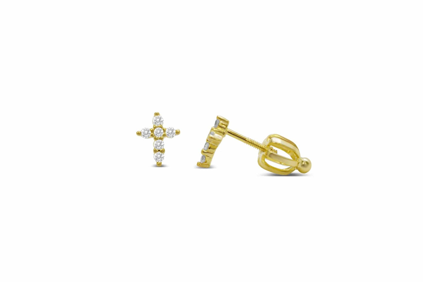 EAR-GPL Prong Cross Gold Earrings