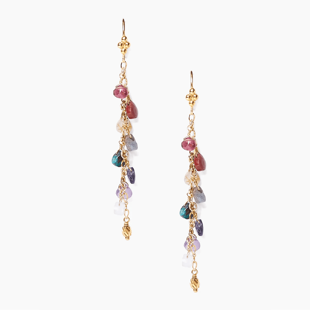 EAR-GPL Rainbow Mix Cascade Earrings