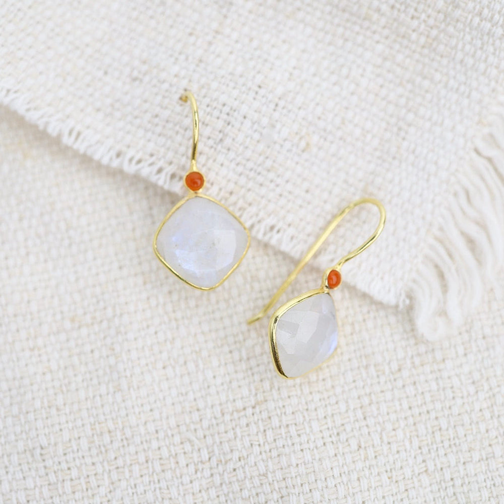 
                  
                    EAR-GPL Rainbow Moonstone & Carnelian Earrings
                  
                