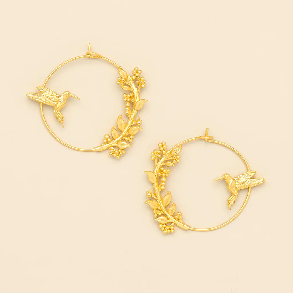 EAR-GPL Refined Icon Earring - Hummingbird Hoop/Gold