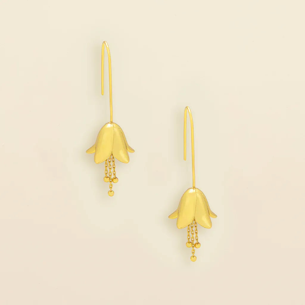 EAR-GPL Refined Icon Earring - Lily Drop Earring/Gold