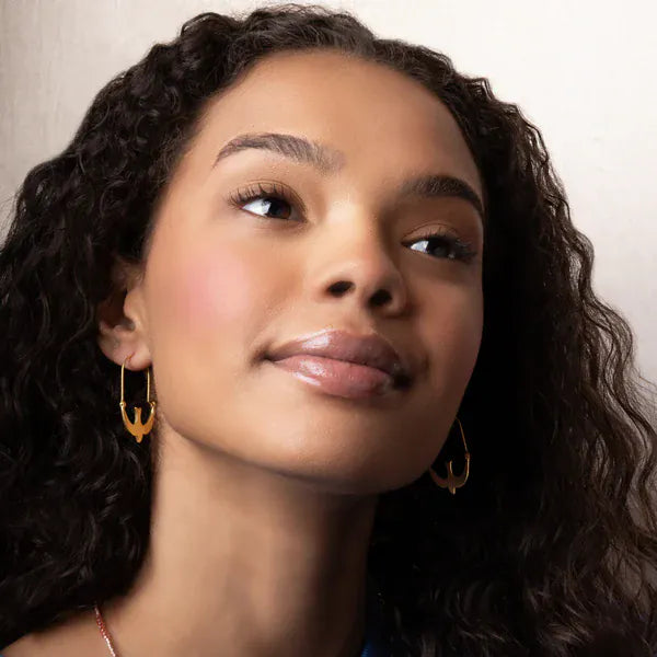 EAR-GPL Refined Icon Earring - Swallow Hoop/Gold