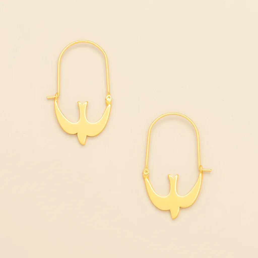 EAR-GPL Refined Icon Earring - Swallow Hoop/Gold