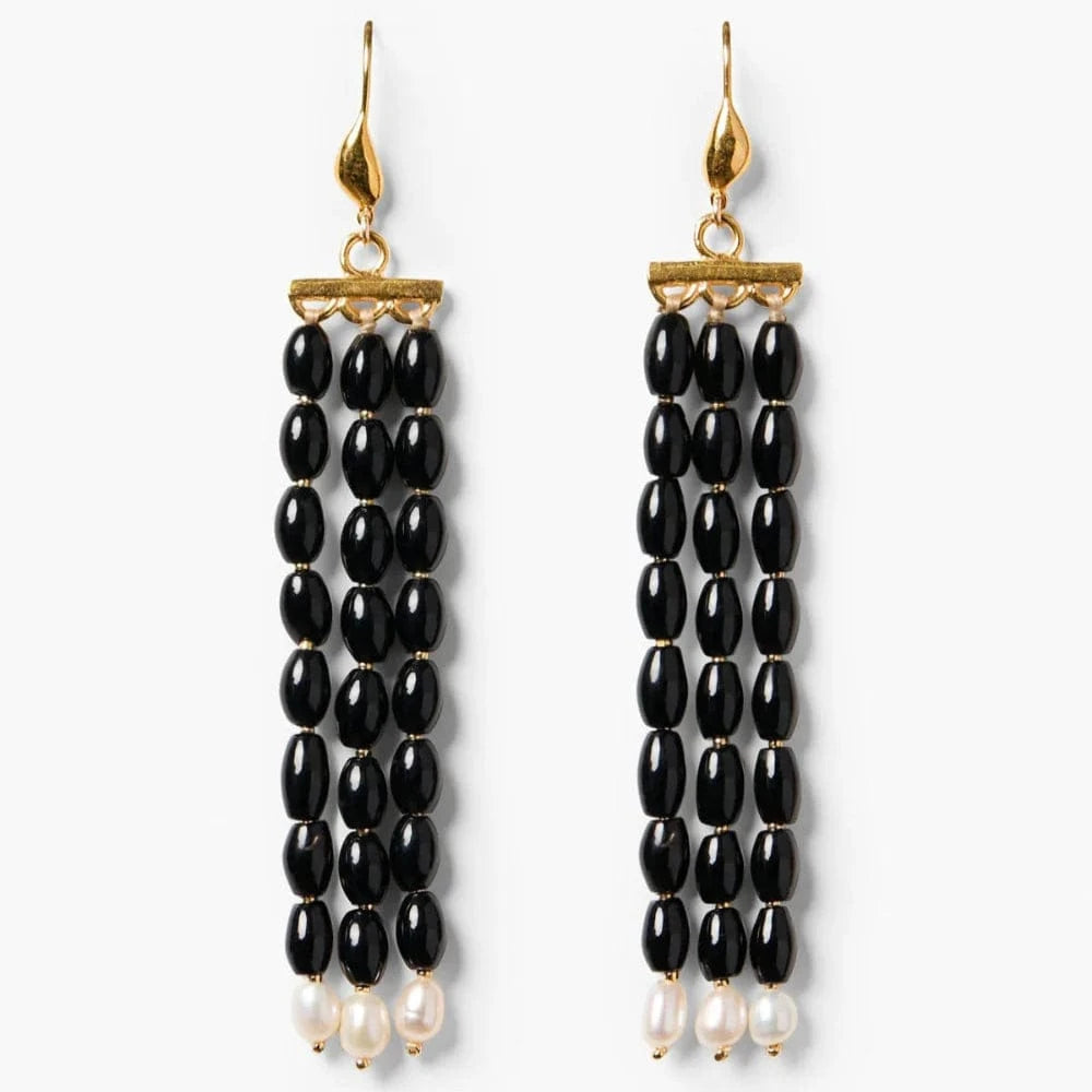 EAR-GPL Regina Chandelier Earrings Onyx