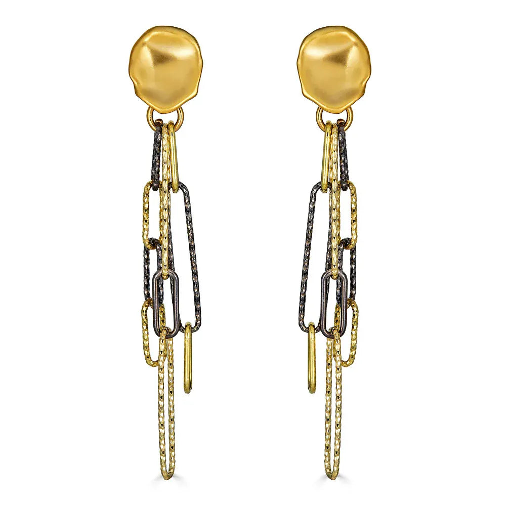 EAR-GPL Rhodium and Gold Paperclip Earrings