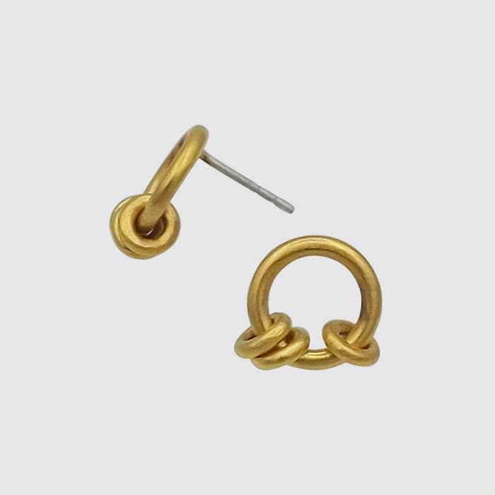 EAR-GPL Ring Stud with Three Floating Rings - Gold Plated