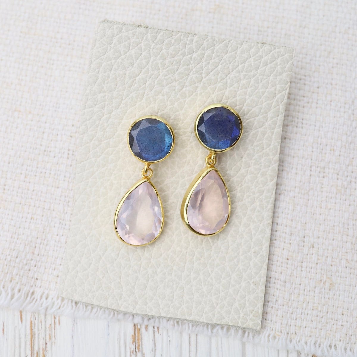 EAR-GPL Rose Quartz & Labradorite Earrings