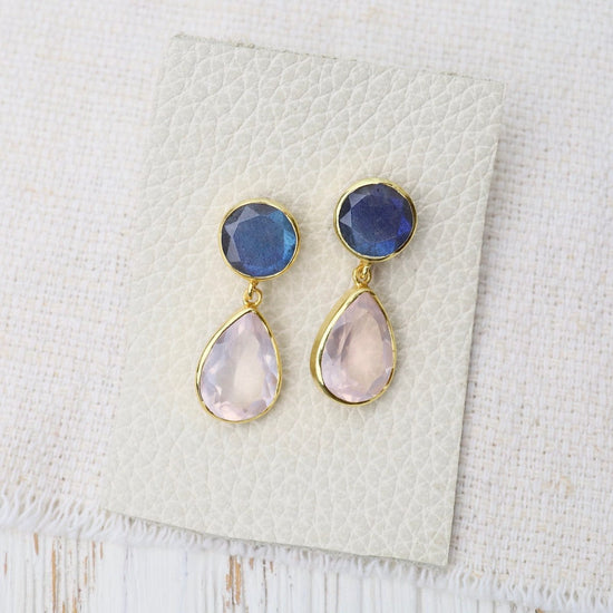 EAR-GPL Rose Quartz & Labradorite Earrings
