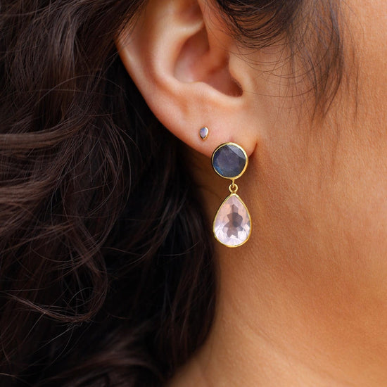 EAR-GPL Rose Quartz & Labradorite Earrings