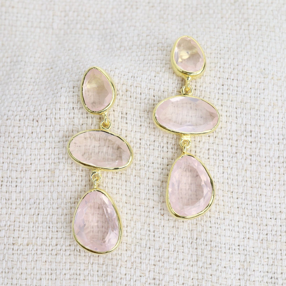 EAR-GPL Rose Quartz Statement Earrings