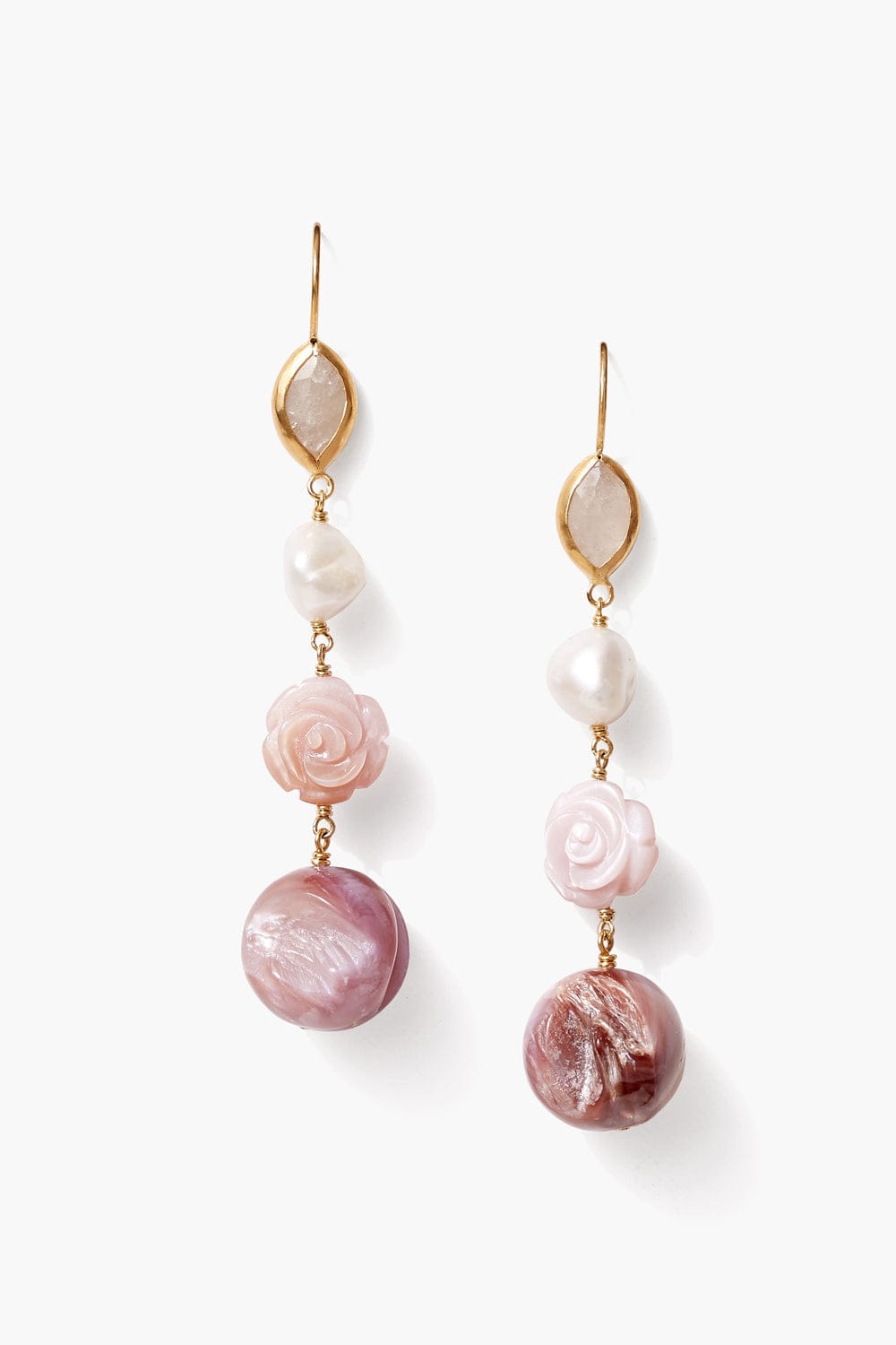 EAR-GPL Roseto Tiered Earrings Pink