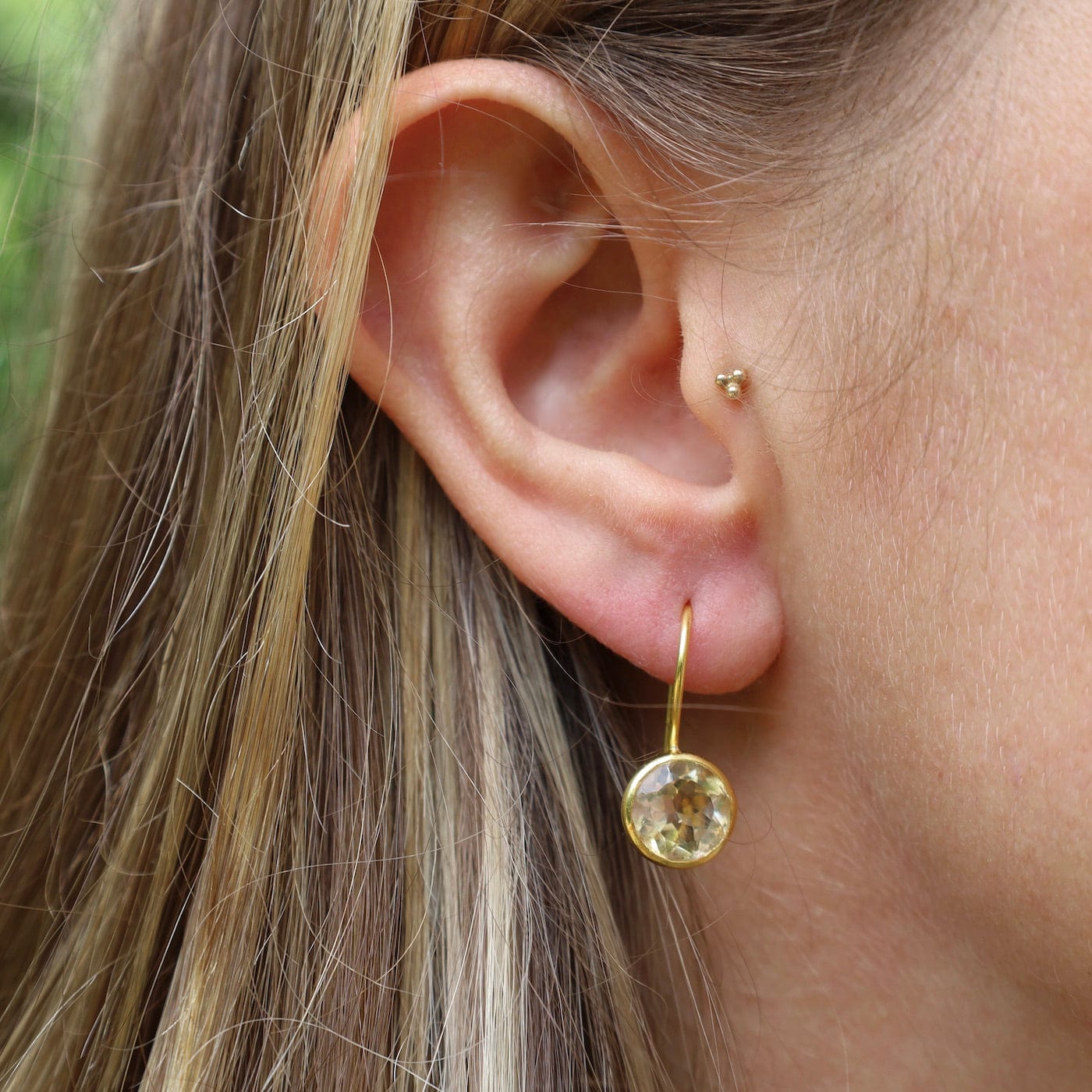 EAR-GPL Round Natural Citrine Earring