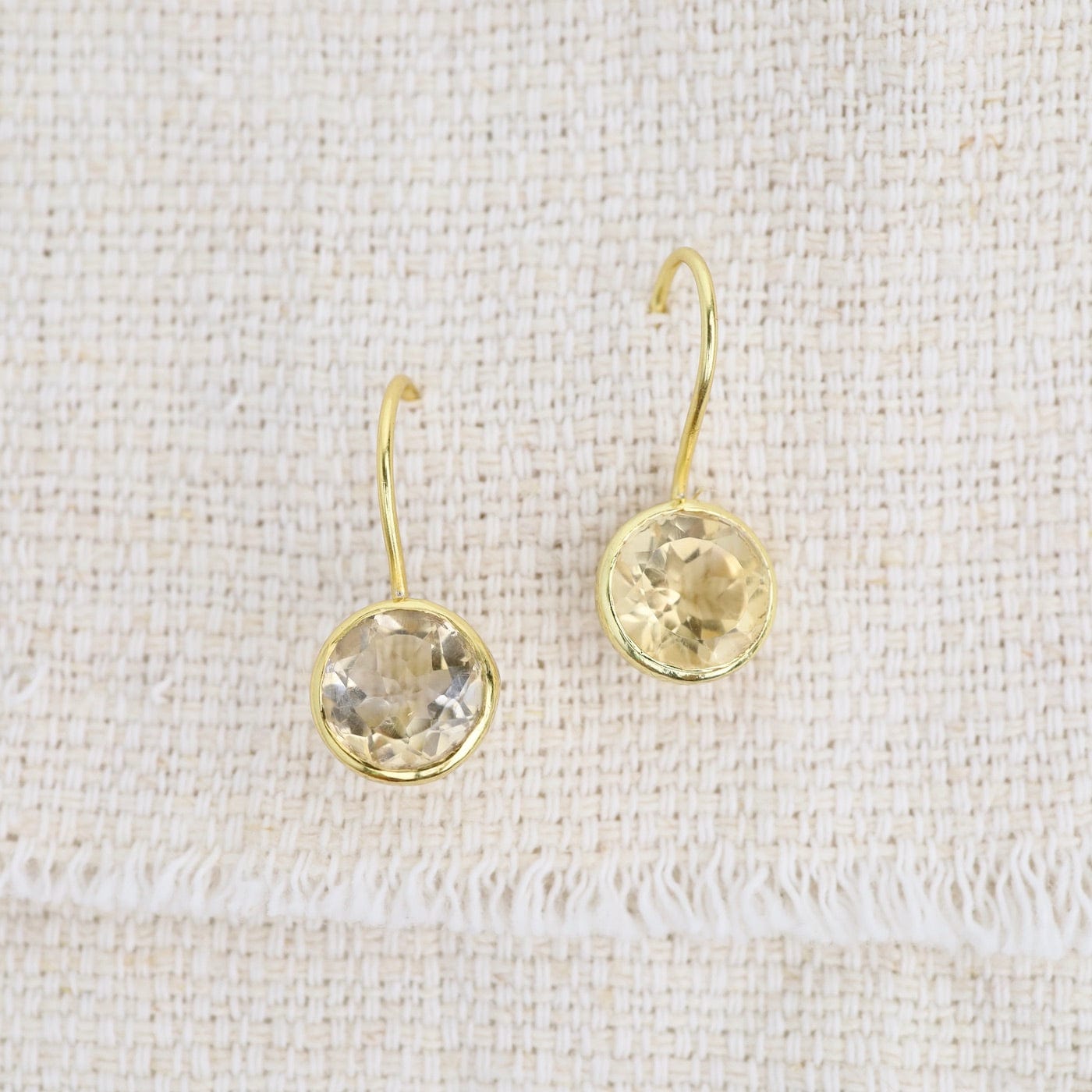EAR-GPL Round Natural Citrine Earring