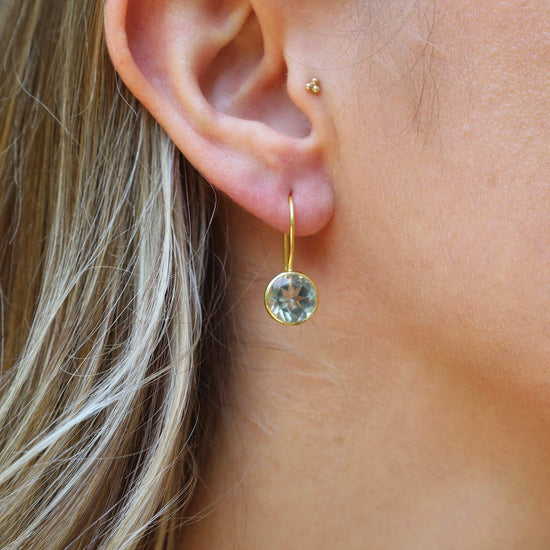 EAR-GPL Round Natural Green Amethyst Earrings