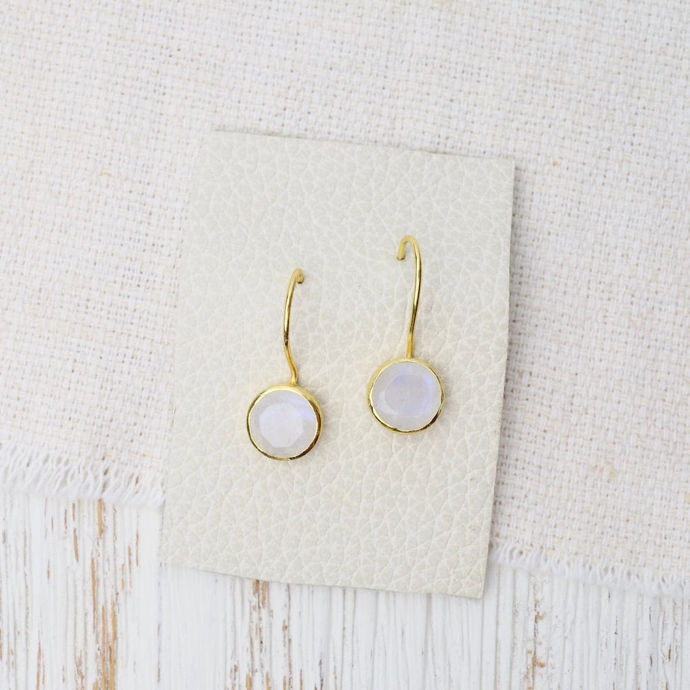 EAR-GPL Round Rainbow Moonstone Earrings