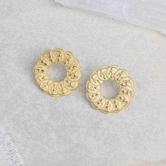 EAR-GPL ROUPY // The corolla of coins earrings - 18k gold